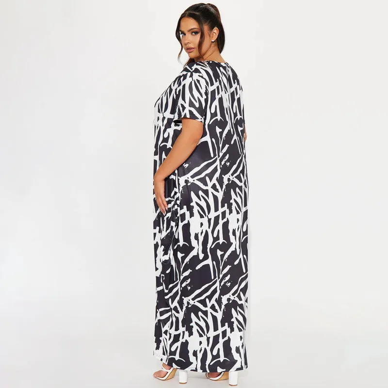Claire - Abstract Print Maxi Dress