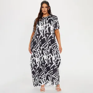 Claire - Abstract Print Maxi Dress