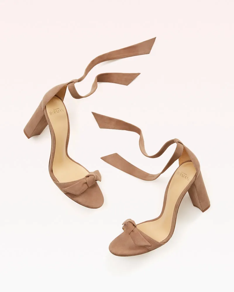 Clarita Block 90 Suede Cameo
