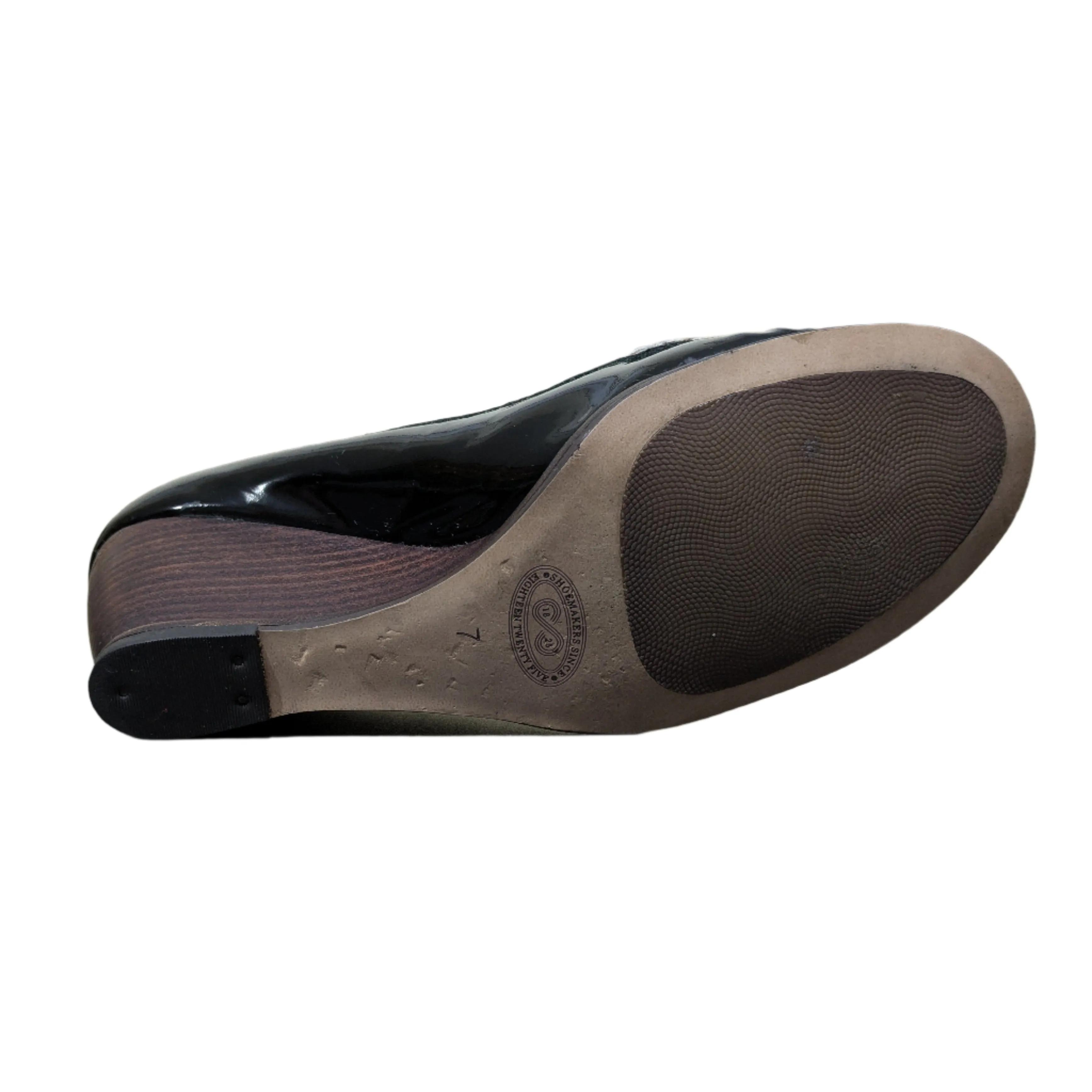 Clarks Iconic Handmade Black Leather Wedge Loafer Pumps Size UK 7 / EU 40 / US 9