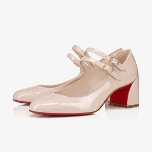 Classic Beige Patent Calfskin Pumps