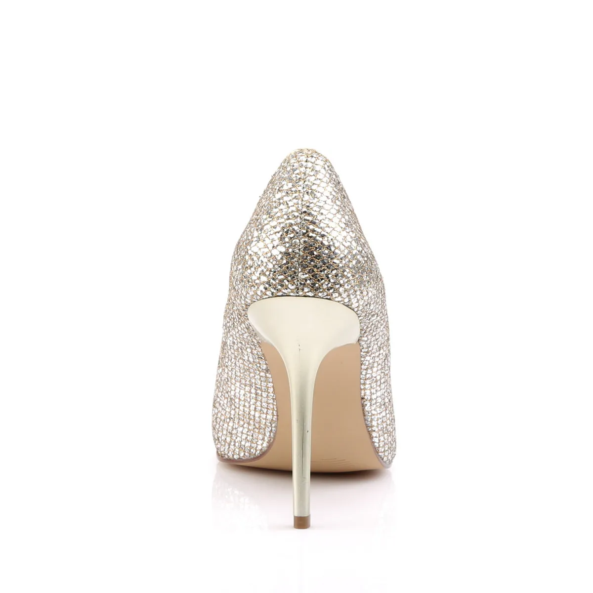 CLASSIQUE-20 Pleasers 4" Heel Gold Glittery Fetish Footwear