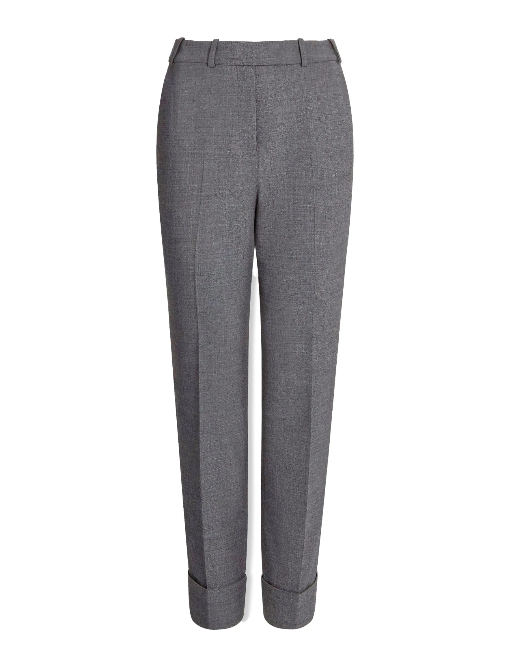 Clement New Wool Easy Waist Turn Up Trouser - Mid Grey