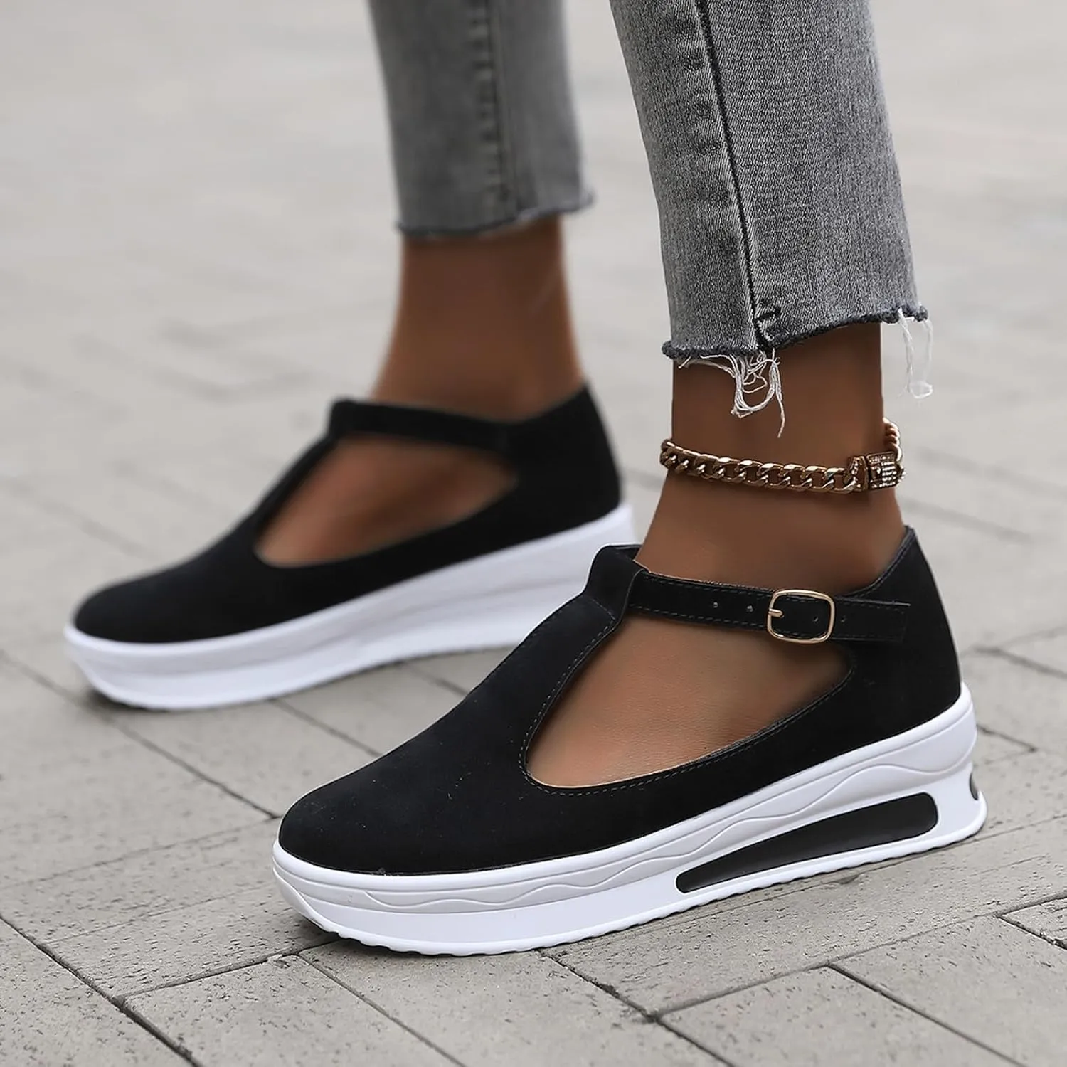 Closed Toe Sandals Women Arch Support Slip On Thick Sole Sandals Adjustable Hook Loop Running Shoes Fashion Casual Platform Summer Shoes Solid Color Orthopedic Sneakers
