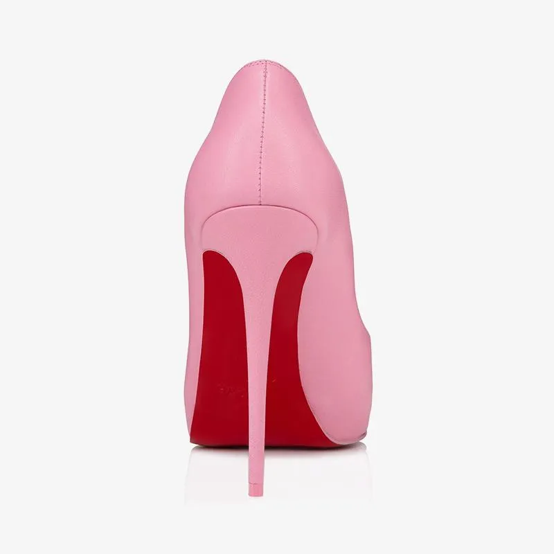 Comfortable Pink Leather Pumps 120mm Heel