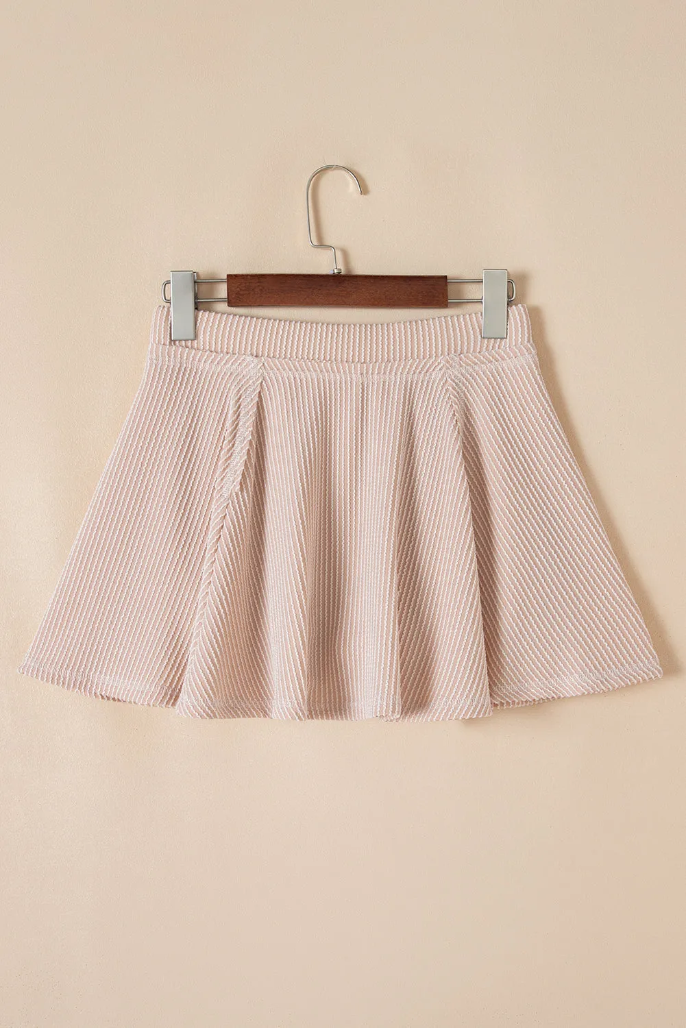 Corded Lantern Sleeve Top High Waist Ruffled Mini Skirt Set