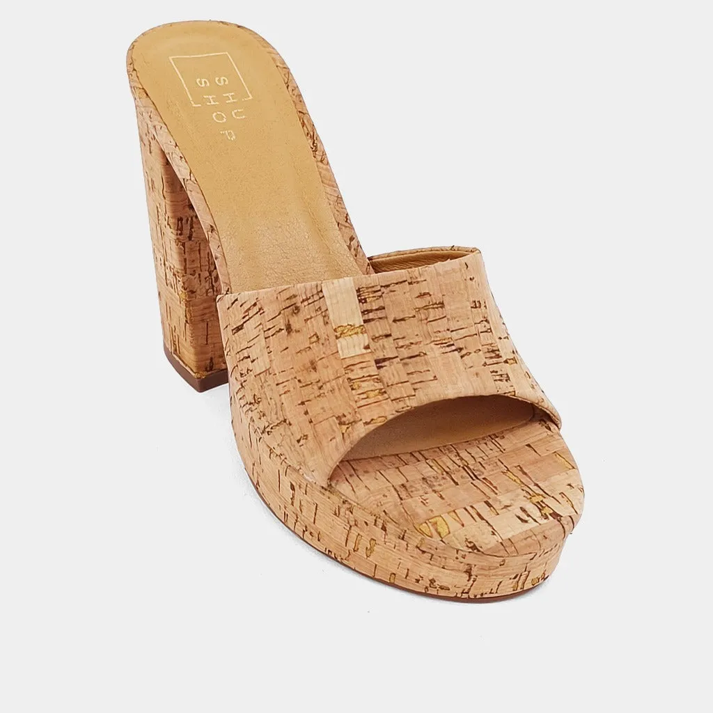 Cork Chunky Heel Esther Sandal