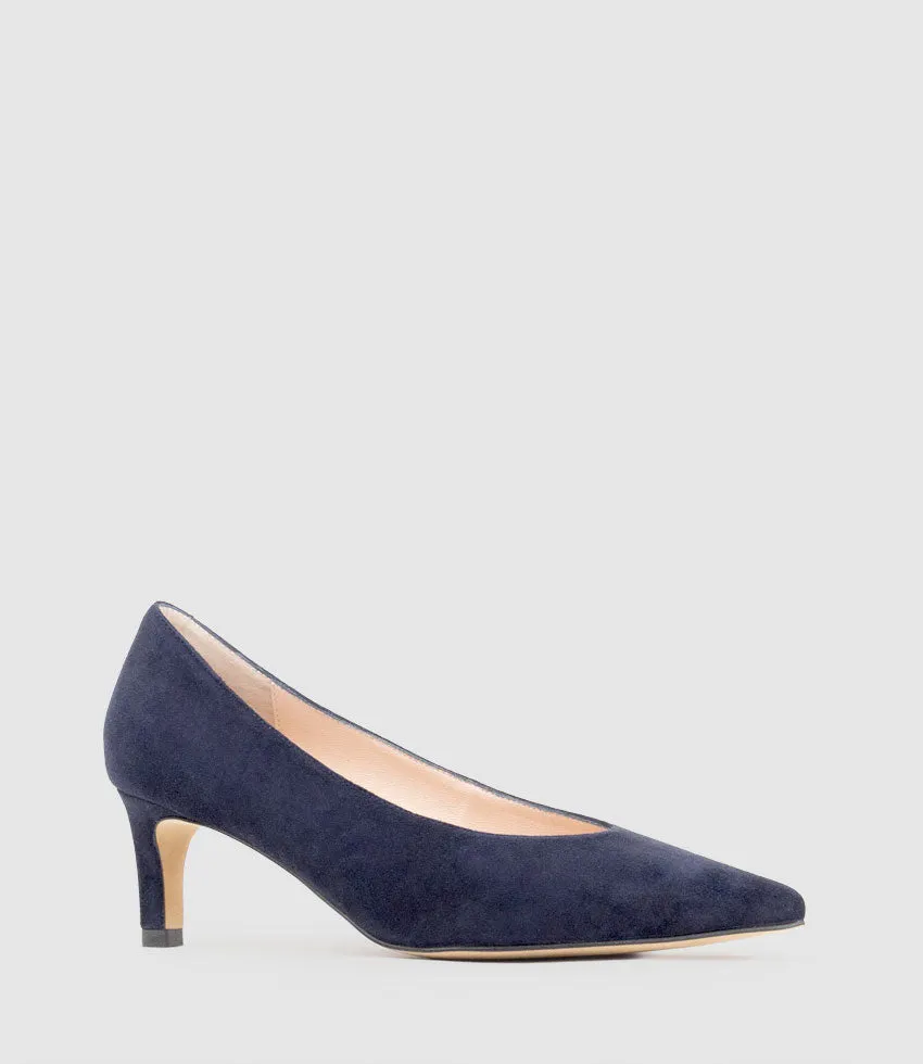 COSETTE55 Choked Up Pump in Navy Suede