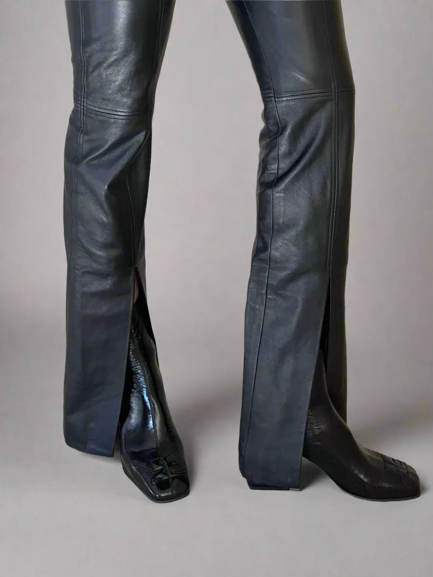 Courrèges Vinyl Logo Ankle Heeled Boots