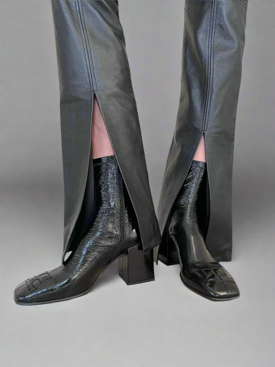 Courrèges Vinyl Logo Ankle Heeled Boots