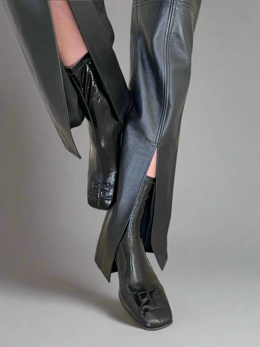 Courrèges Vinyl Logo Ankle Heeled Boots