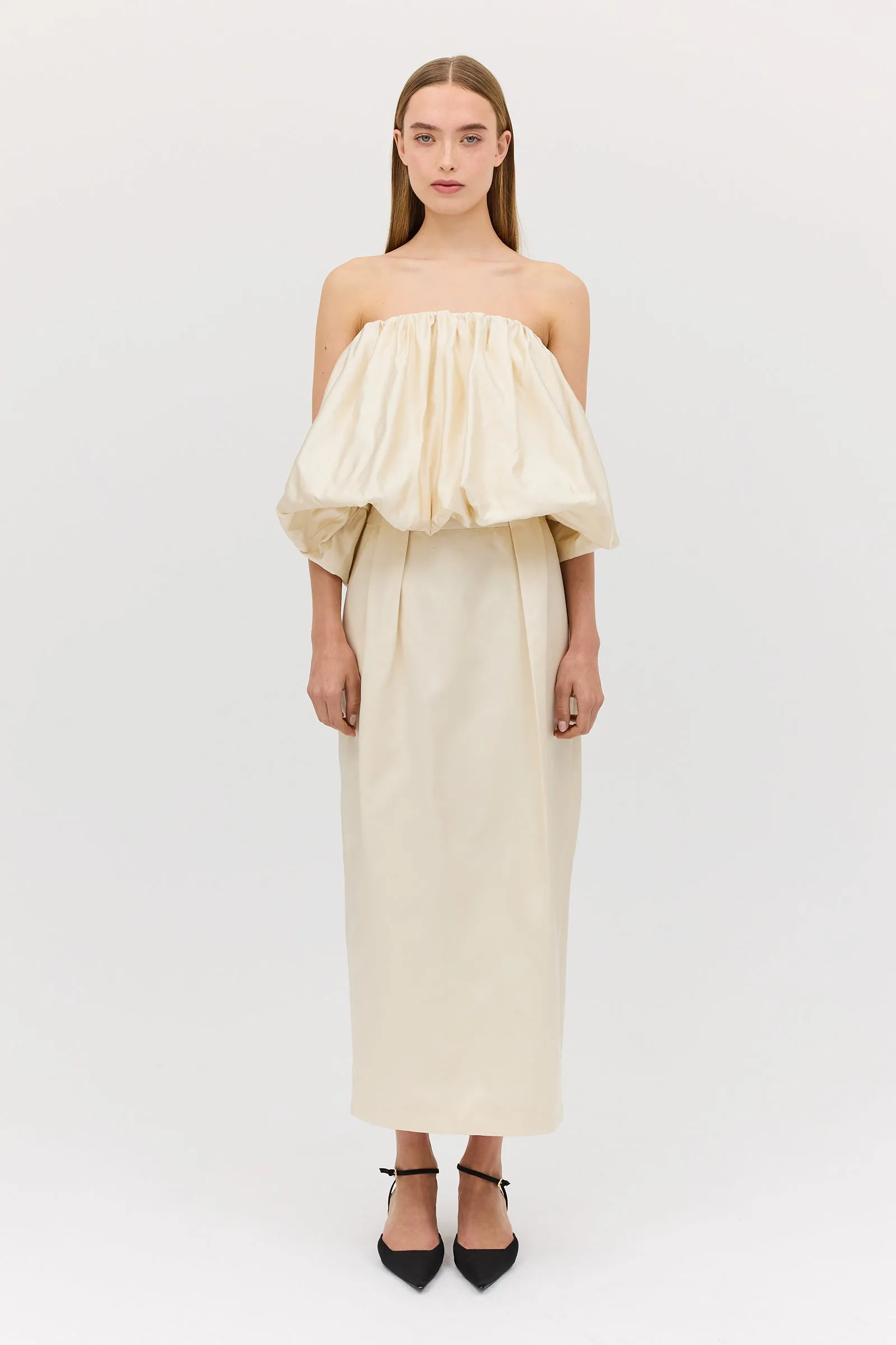 CREAM SATIN AFFINITY SKIRT