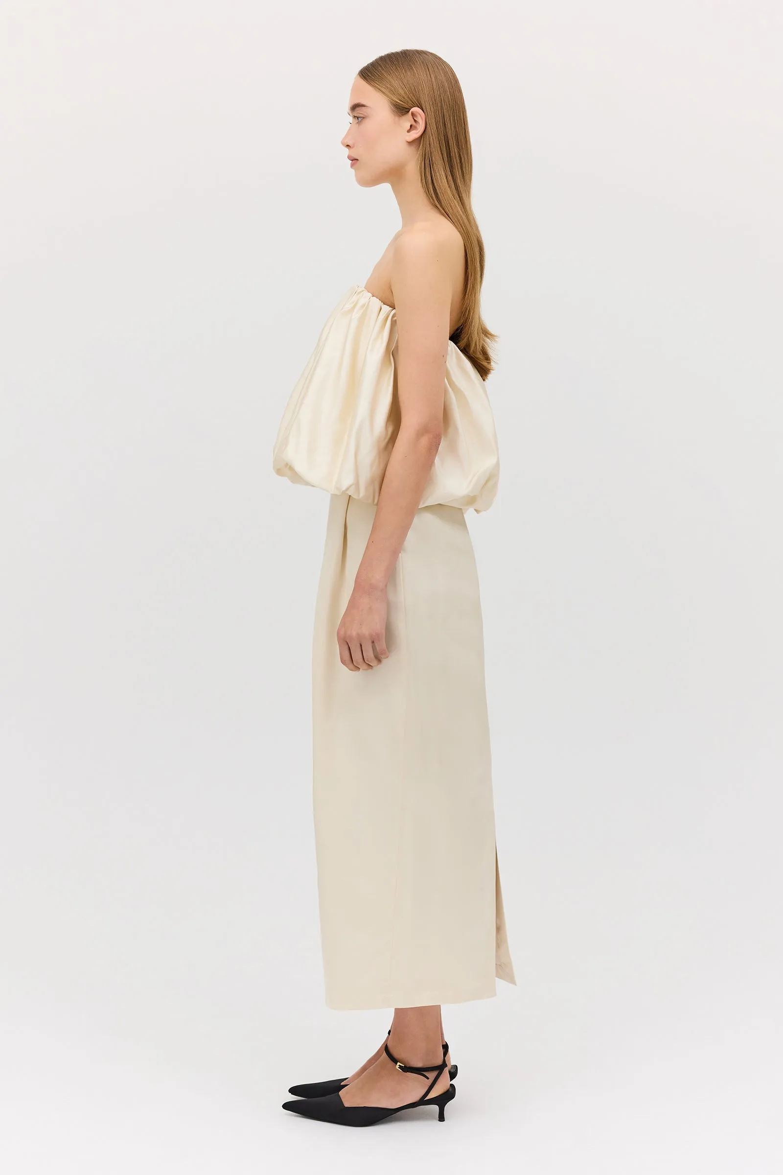 CREAM SATIN AFFINITY SKIRT