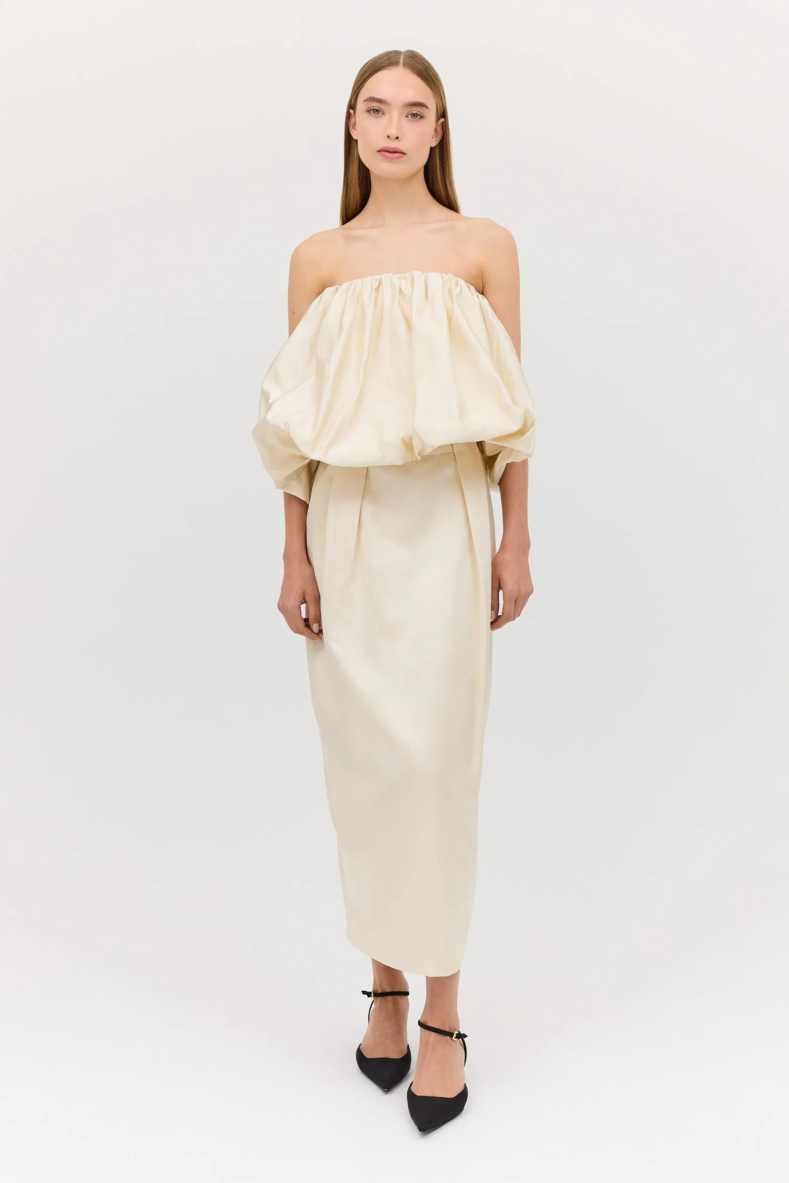 CREAM SATIN AFFINITY SKIRT
