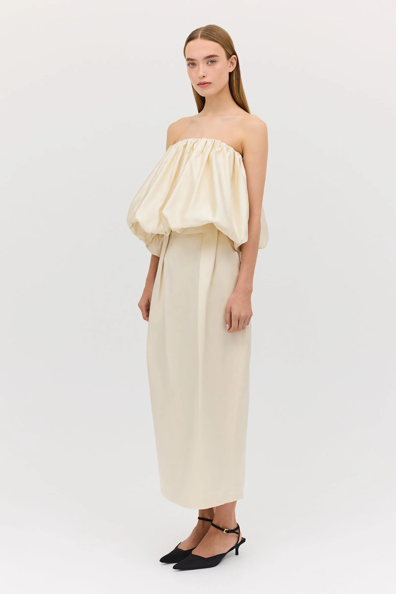 CREAM SATIN AFFINITY SKIRT