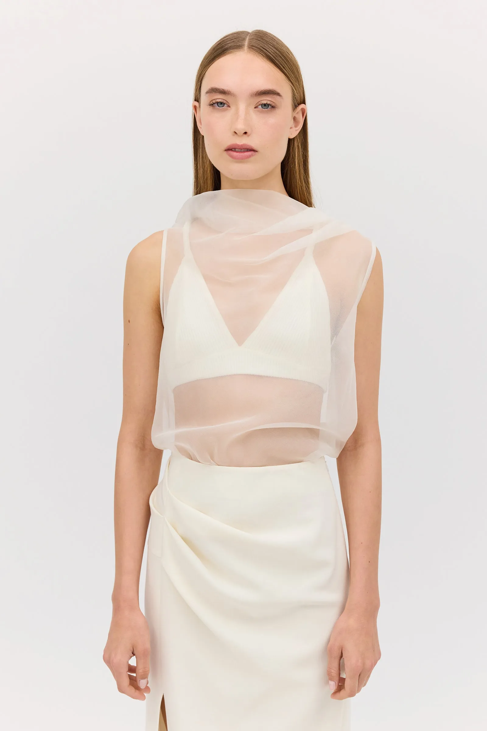 CREAM WOOL CARESS SKIRT