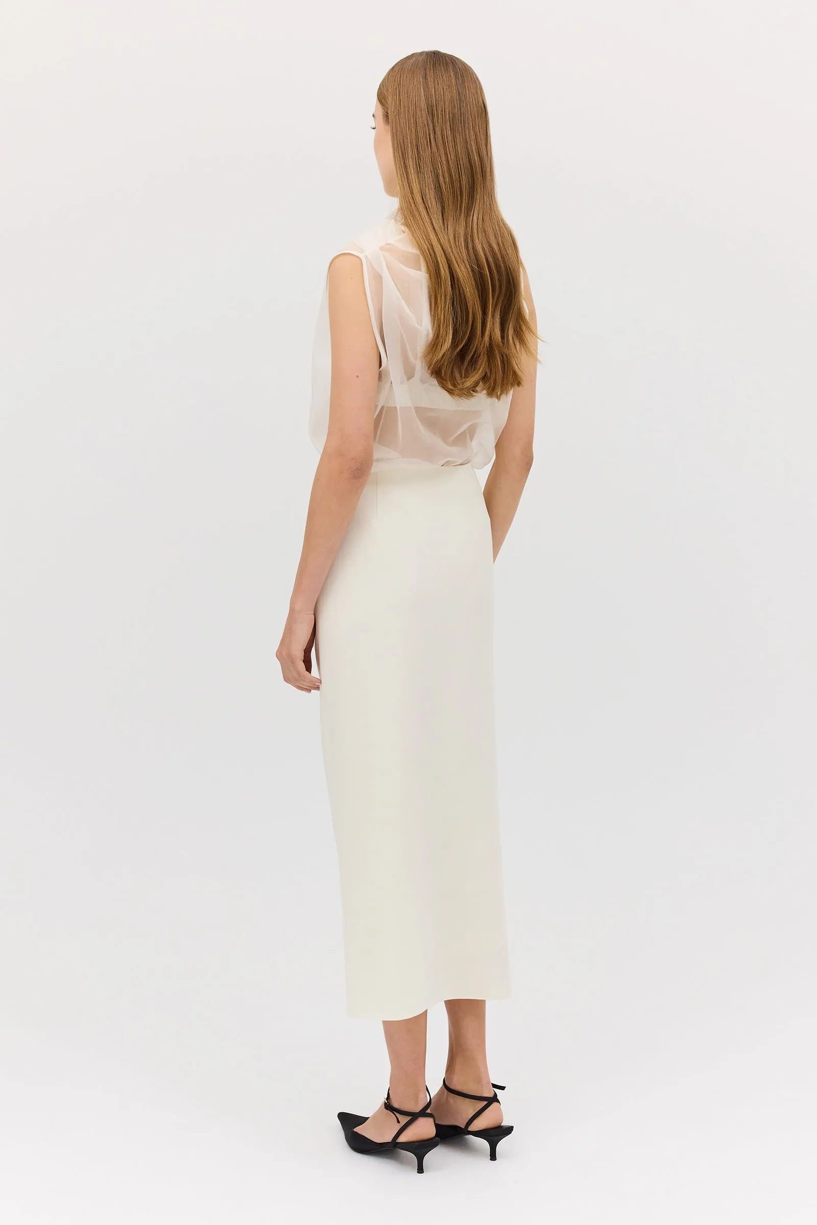 CREAM WOOL CARESS SKIRT