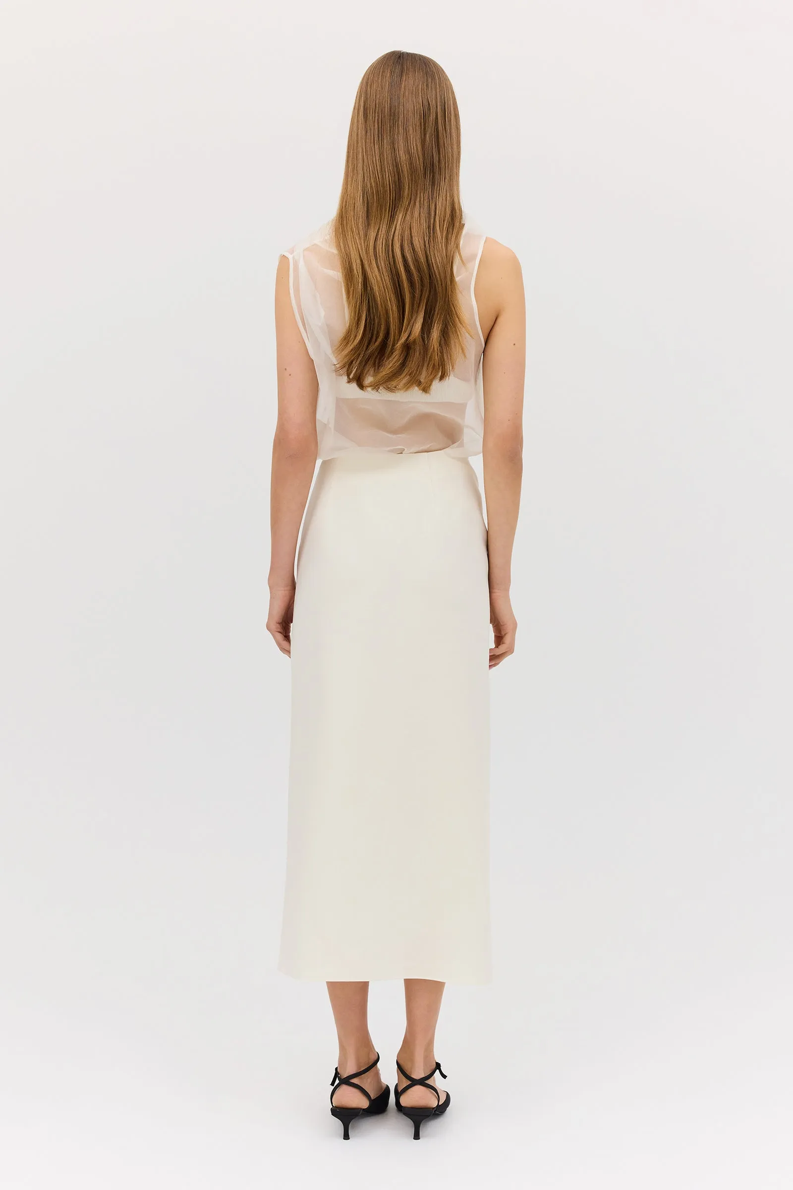 CREAM WOOL CARESS SKIRT