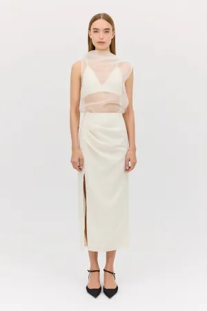 CREAM WOOL CARESS SKIRT