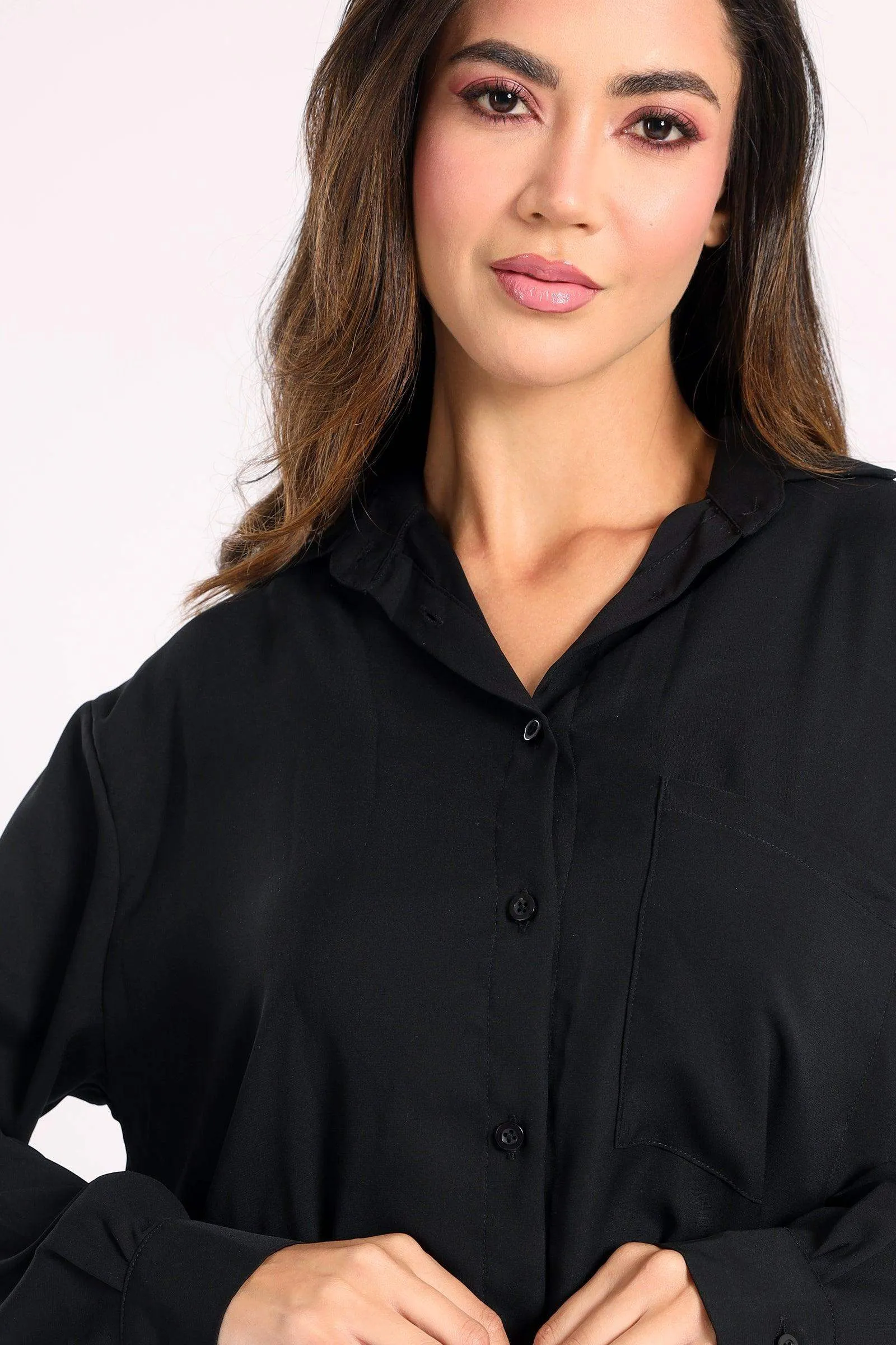 Crepe Shirt with Chest Pocket