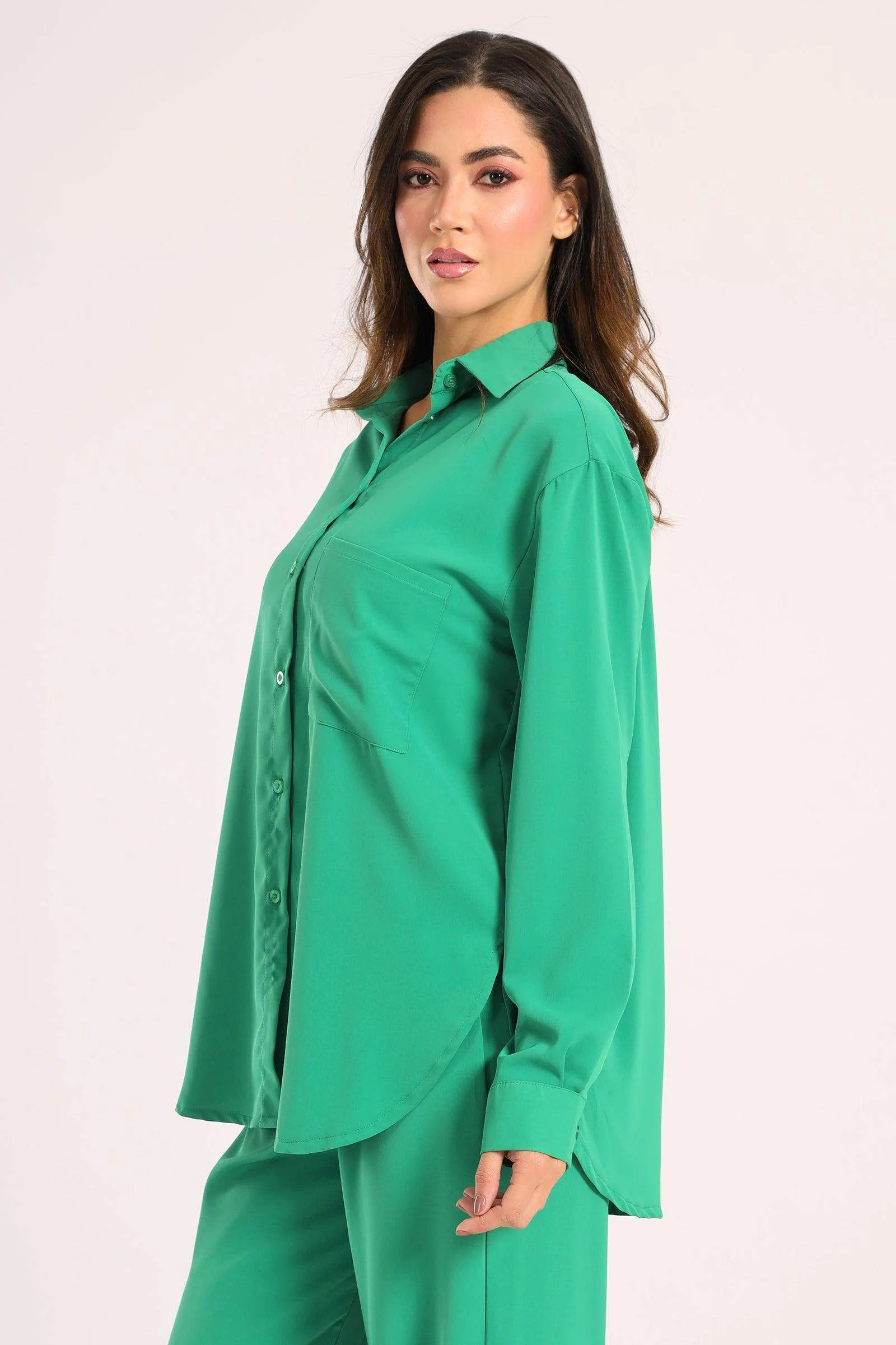 Crepe Shirt with Chest Pocket