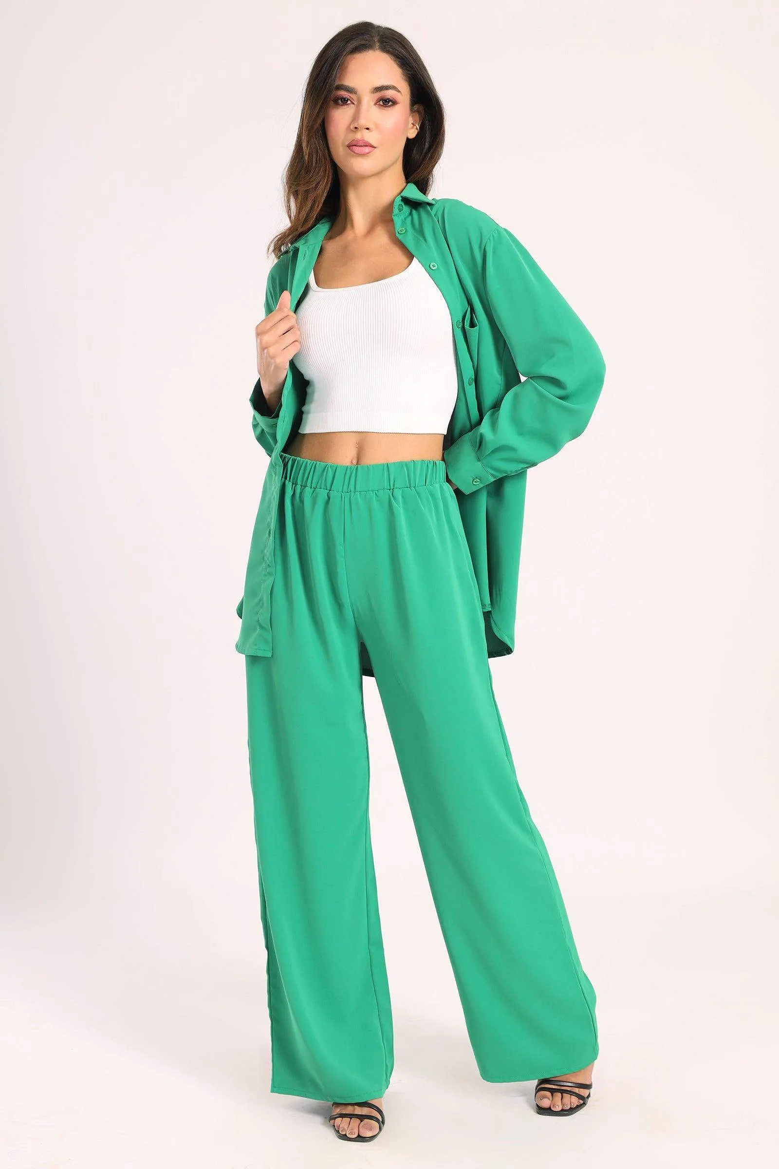 Crepe Shirt with Chest Pocket
