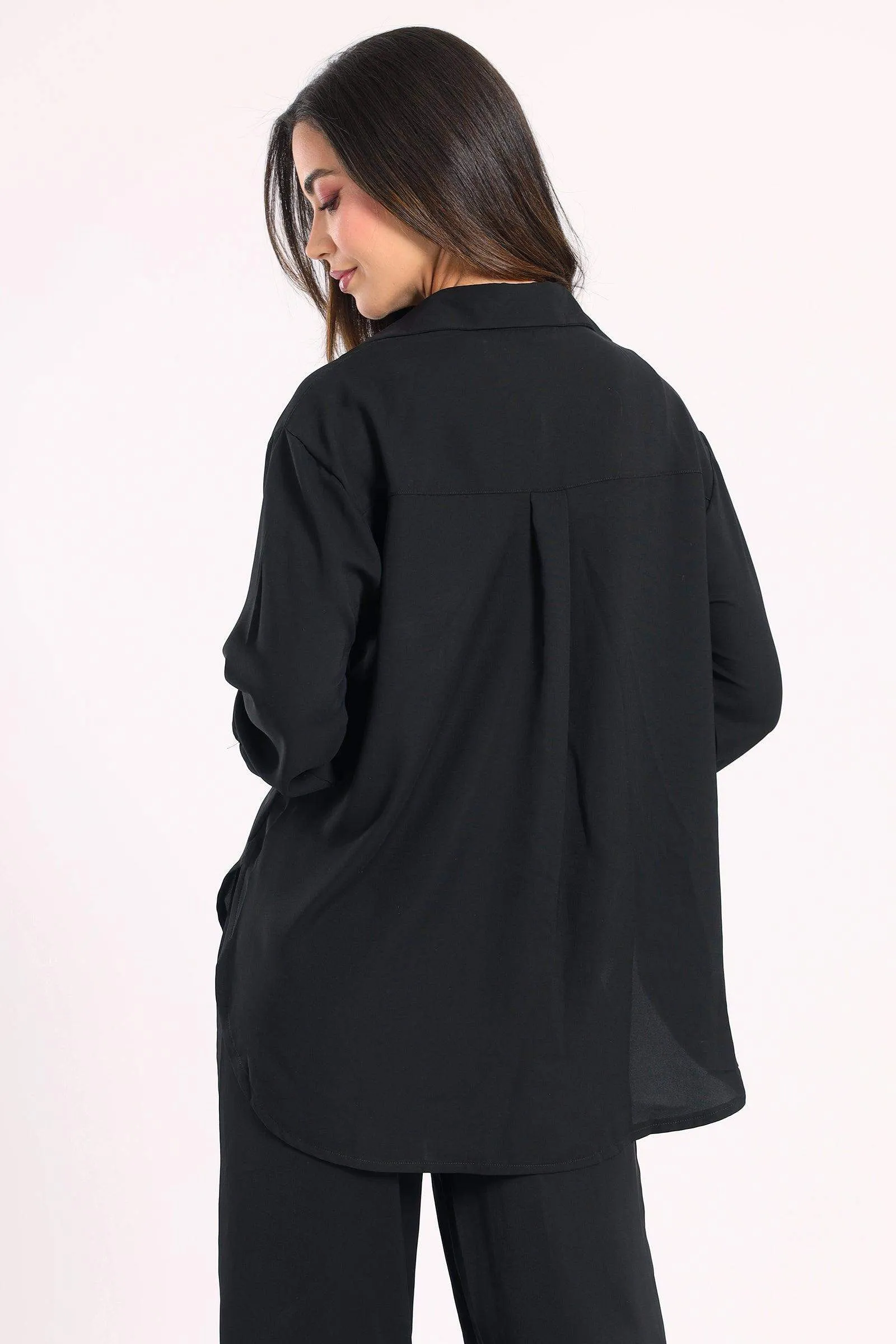 Crepe Shirt with Chest Pocket