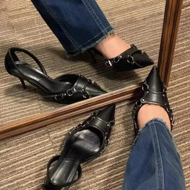 Cruella Buckle Pointy Heels