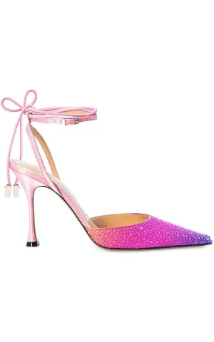 Crystal Embellished Sandals in Ombre Satin