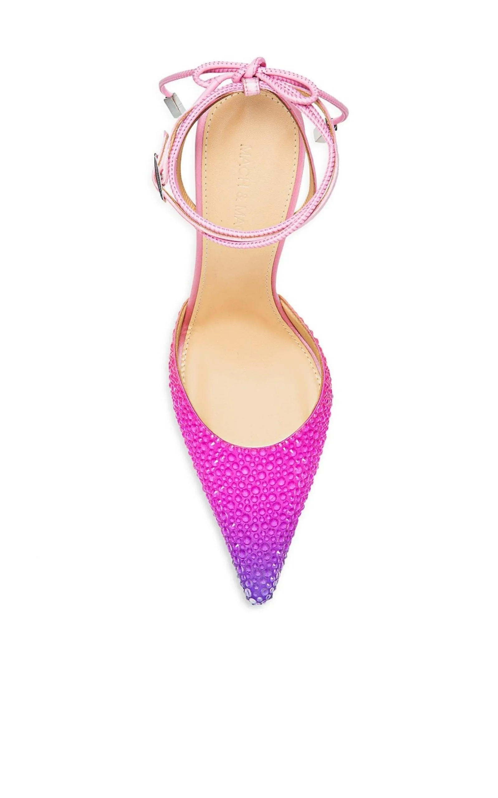 Crystal Embellished Sandals in Ombre Satin
