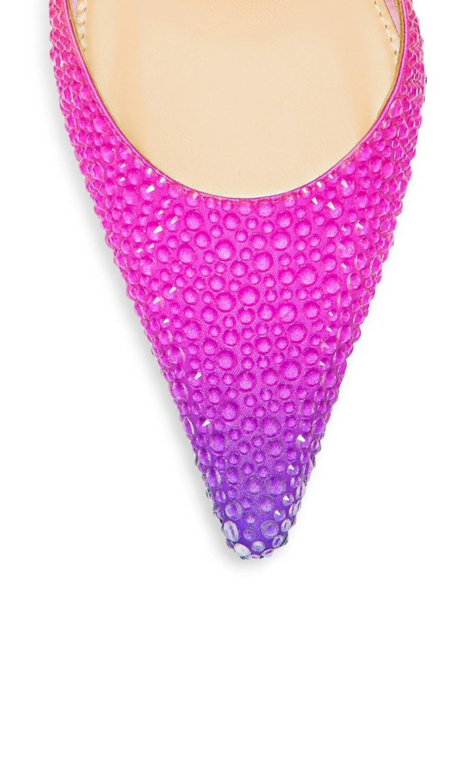 Crystal Embellished Sandals in Ombre Satin