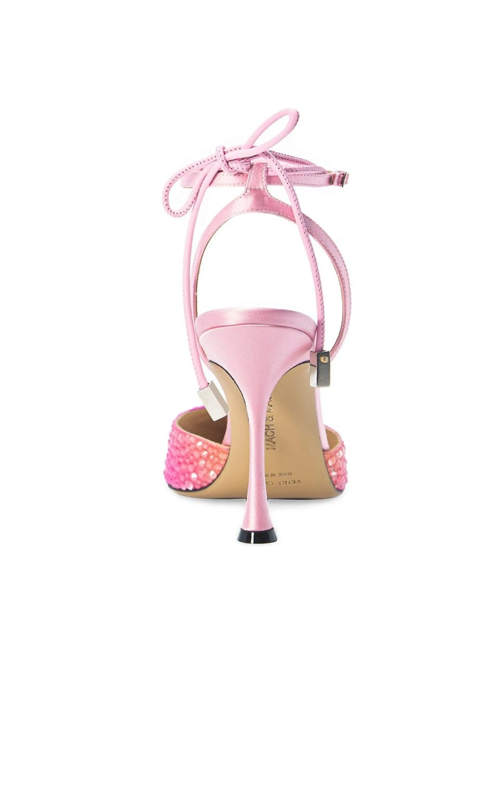 Crystal Embellished Sandals in Ombre Satin