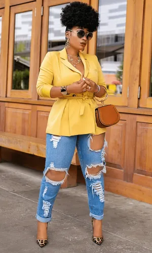 Cuffing Season | Ripped High Waist Boyfriend  Denim Jeans