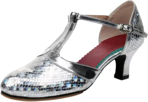 Dance Shoes For Womens Latin Dance Heeled Ballroom Tango Party Sequin Dance Shoes Sandals Sandal Women