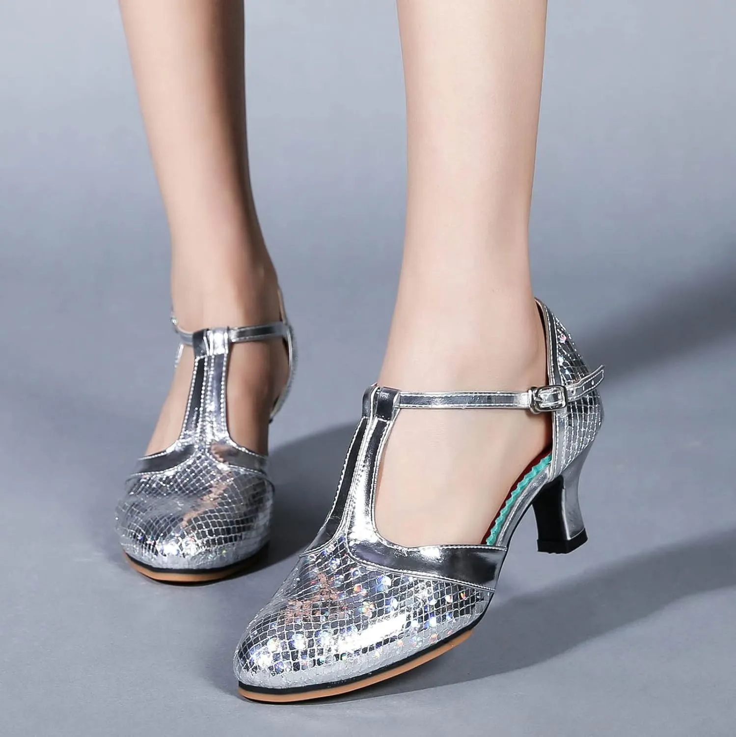 Dance Shoes For Womens Latin Dance Heeled Ballroom Tango Party Sequin Dance Shoes Sandals Sandal Women