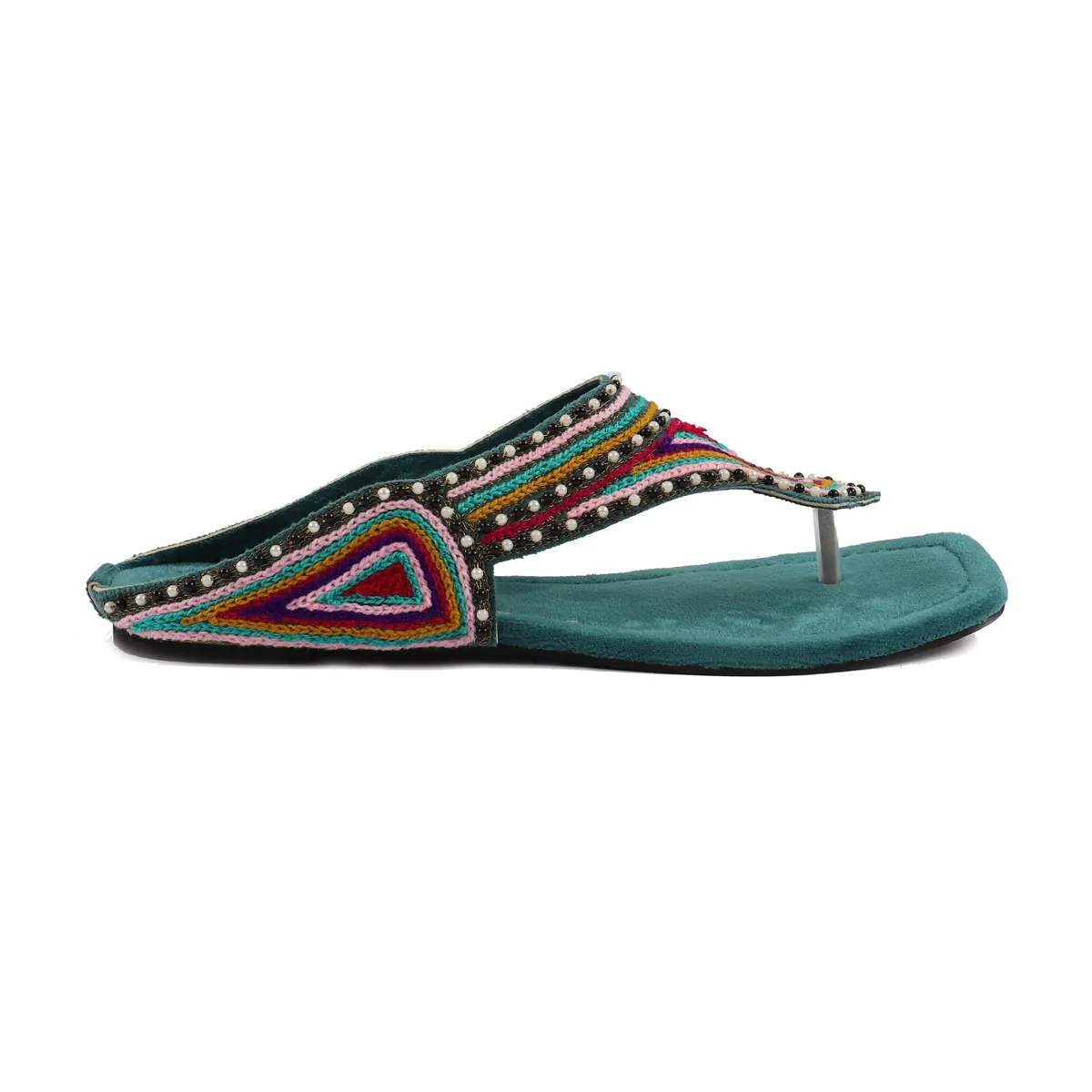 Dark Green Ethnic Chappal 005680
