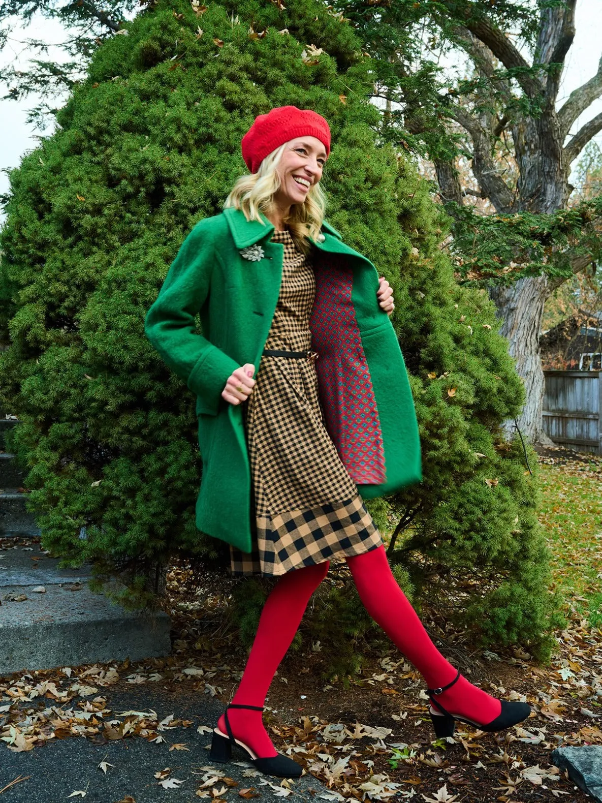 Devonshire Dress - Black and Tan Small Gingham