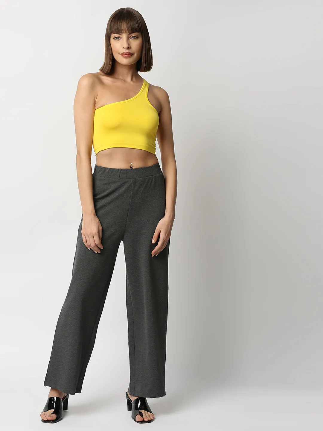 Disrupt Womens High Rise Wide Leg Grey Pants