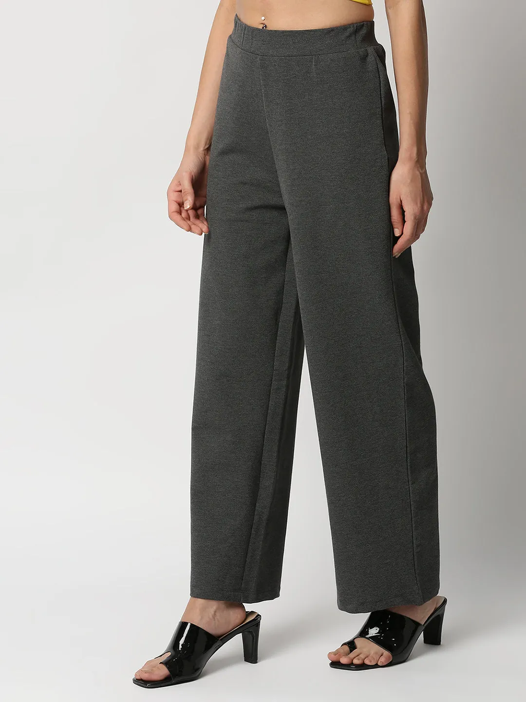 Disrupt Womens High Rise Wide Leg Grey Pants