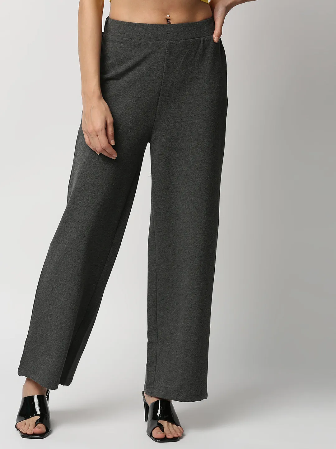 Disrupt Womens High Rise Wide Leg Grey Pants