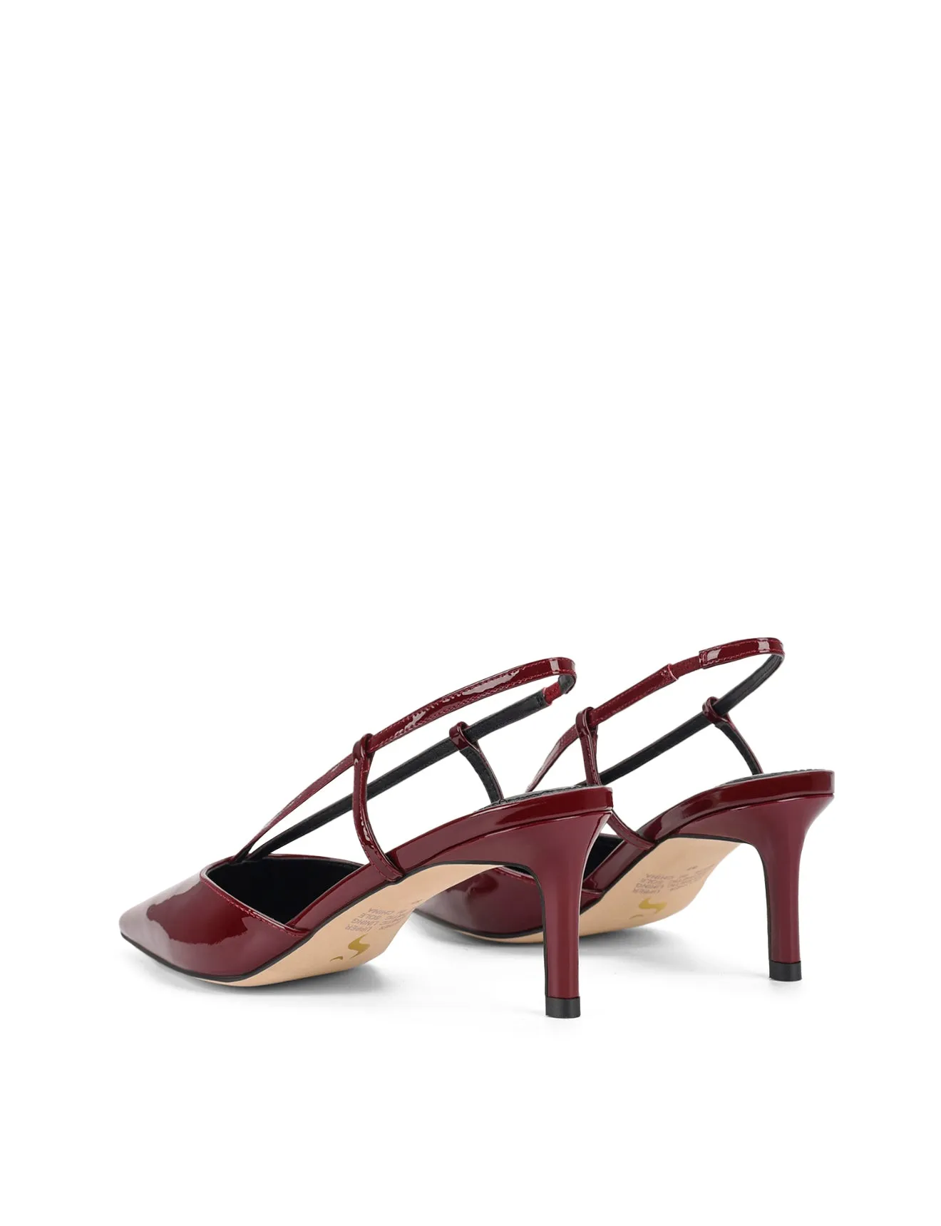 Dreamer Slingback Kitten Heels - Wine Patent Leather