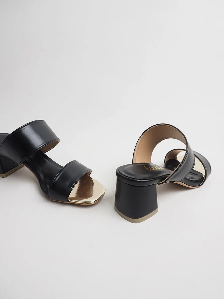 DUO-SLIDERS on block heels