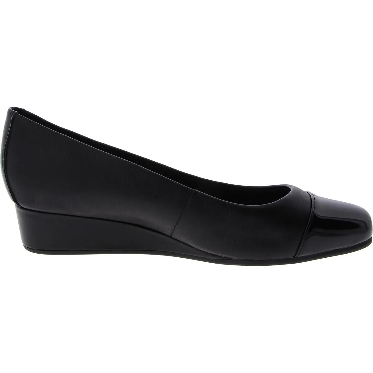 Easy Spirit Womens Gracey Suede Square Toe Wedge Heels