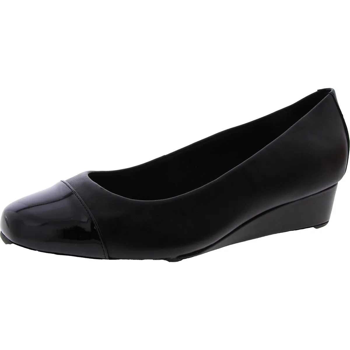 Easy Spirit Womens Gracey Suede Square Toe Wedge Heels