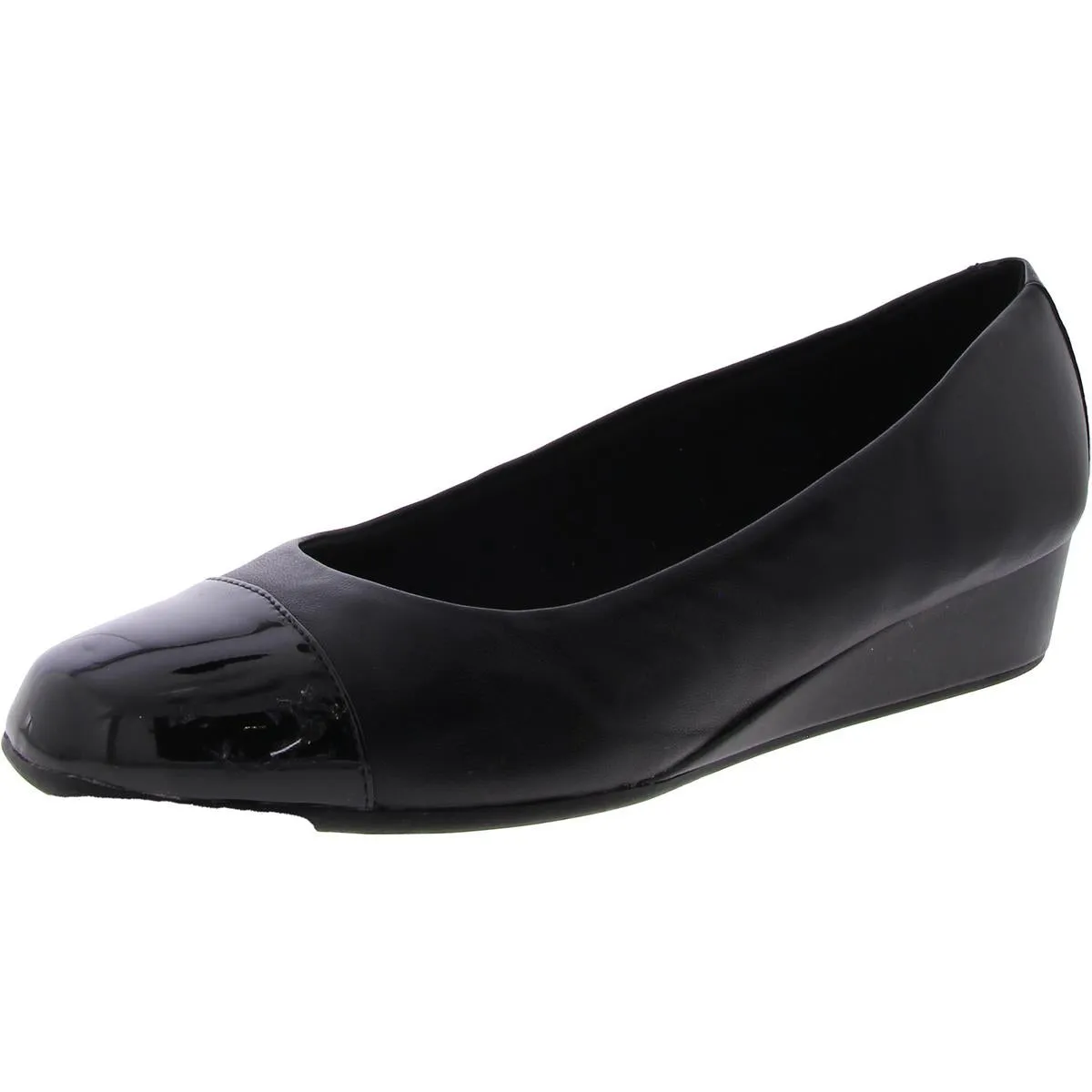 Easy Spirit Womens Gracey Suede Square Toe Wedge Heels
