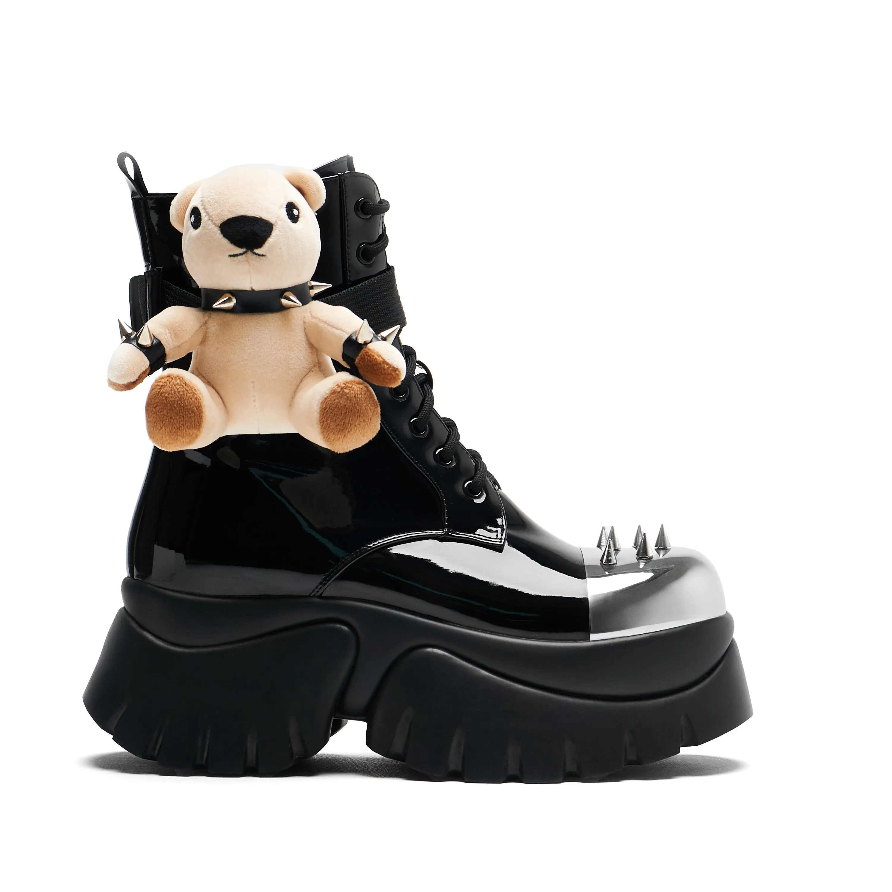 Eddie’s Teddy Platform Spiked Boots - Black