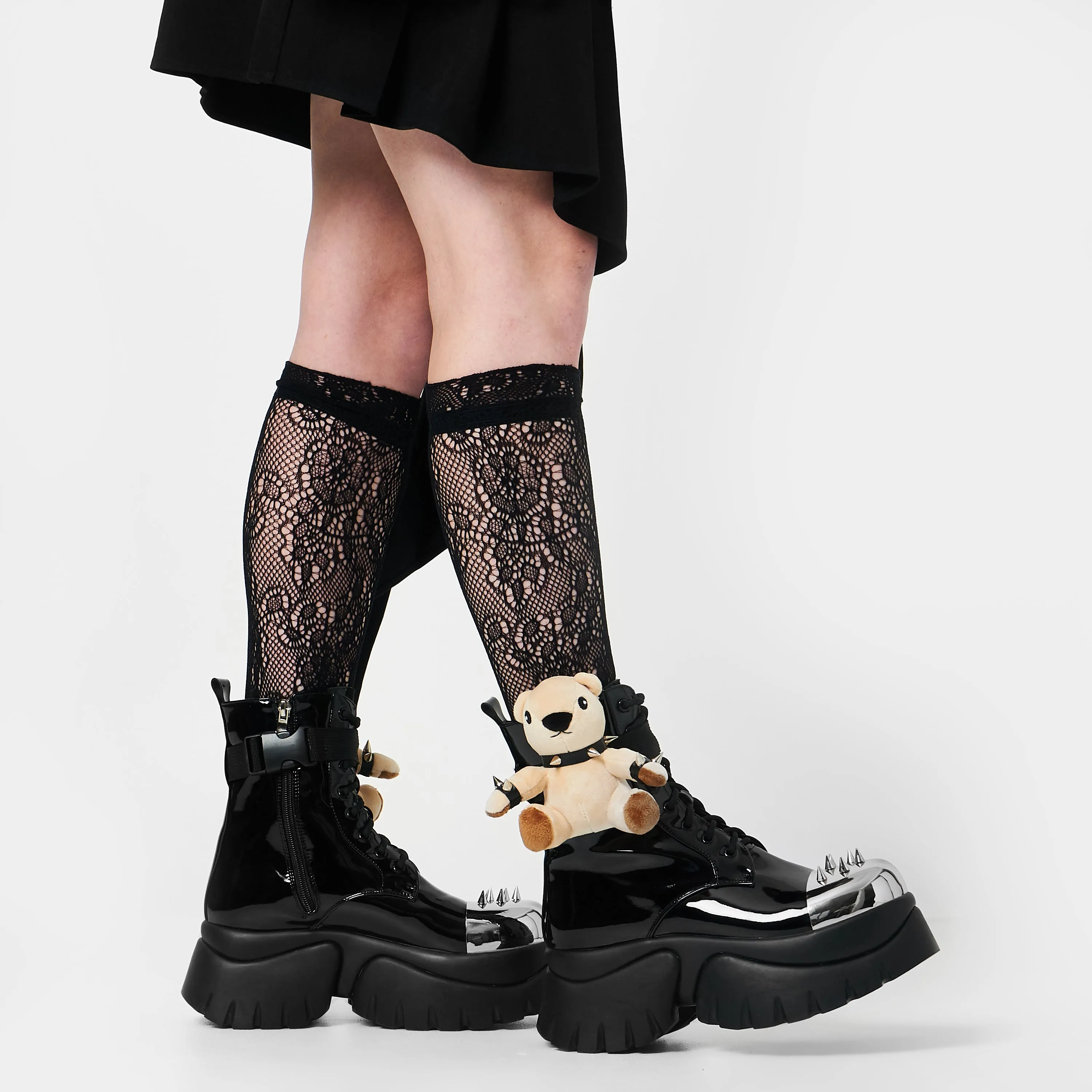Eddie’s Teddy Platform Spiked Boots - Black