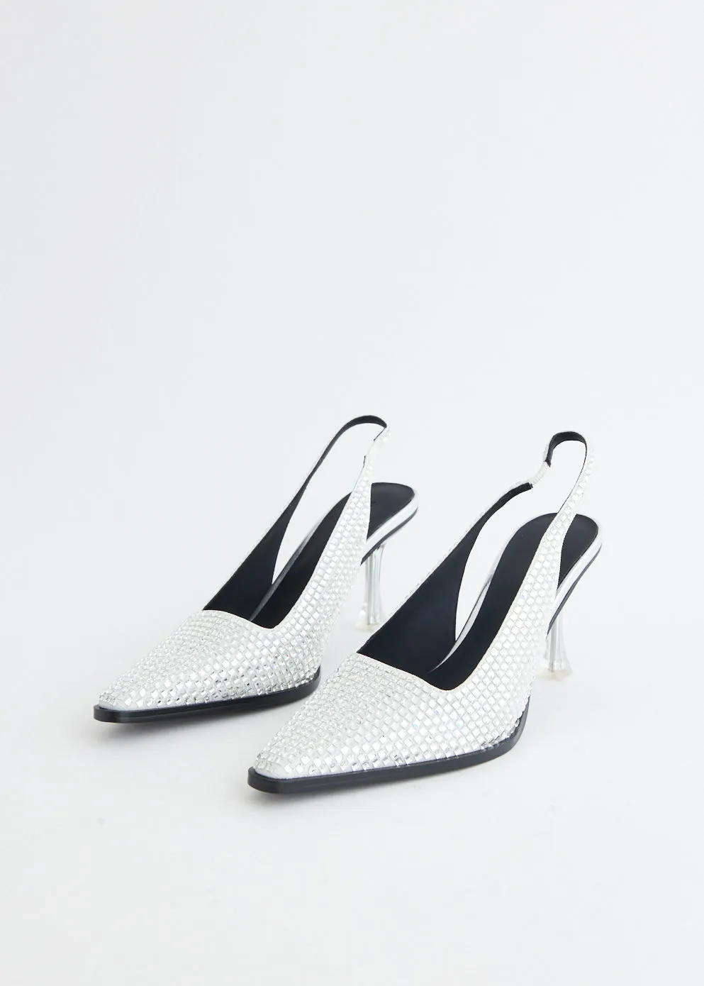 Eiffel 1964 Mirror Metal Cap Sling Back Heels