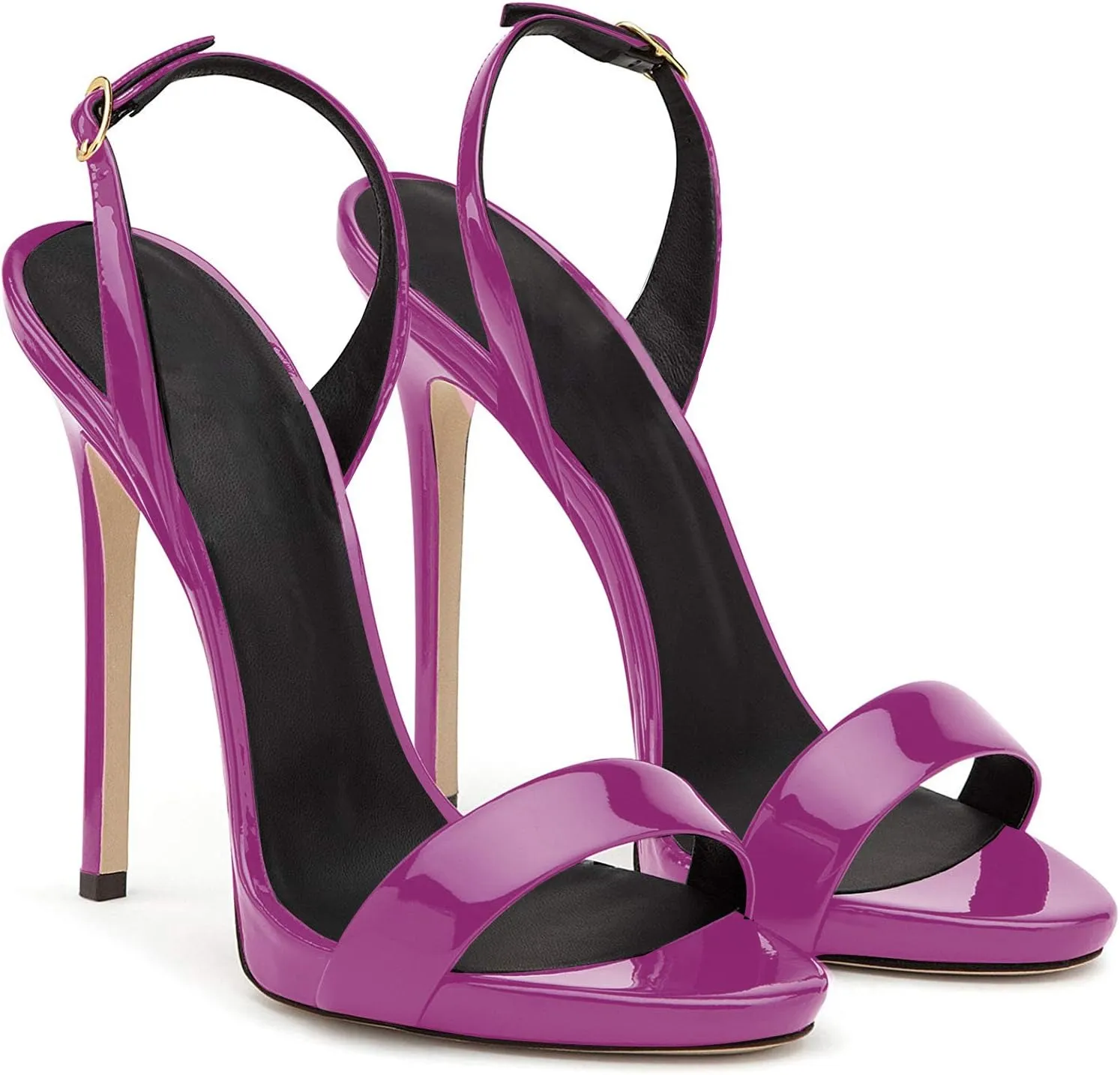 Eldof Womens Open Toe Sandals 12CM Ankle Buckle High Heels Wedding Party Heels