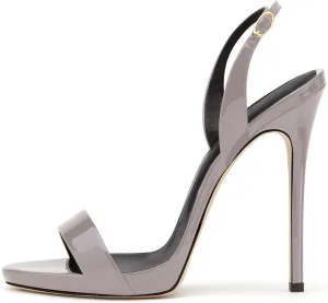 Eldof Womens Open Toe Sandals 12CM Ankle Buckle High Heels Wedding Party Heels
